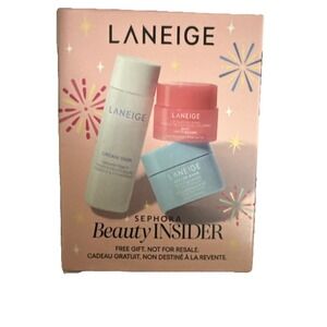NIB Laneige Sephora Beauty Insider 3 Piece Set Water Bank Moisturizer Lip Mask